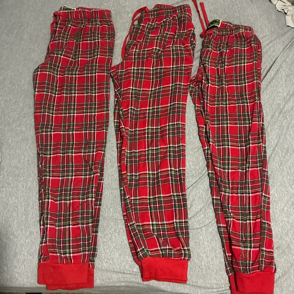 Kids Plaid Pajama Bottoms - Red and Green